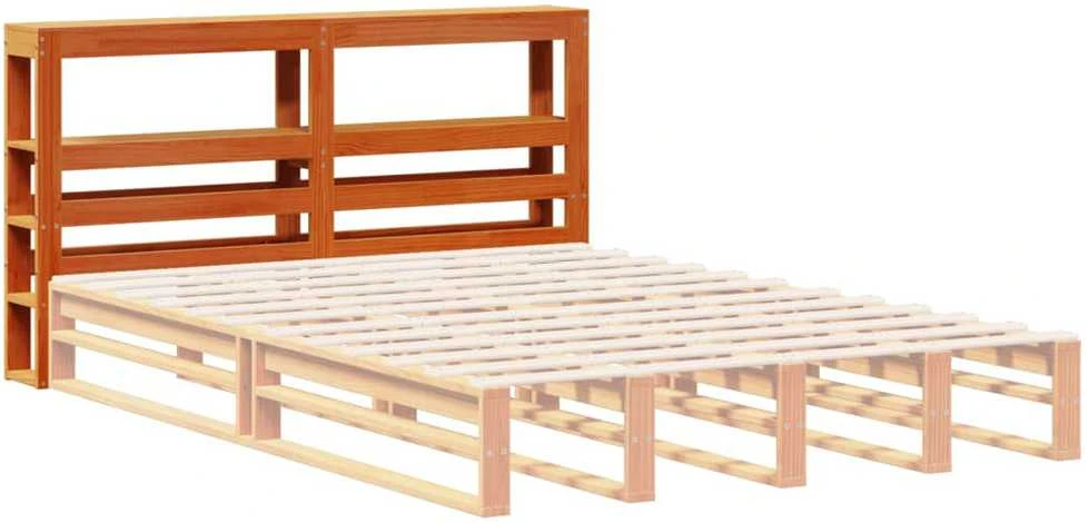 Galvūgalis su lentynomis, rudos, 150cm, pušies medienos masyvas