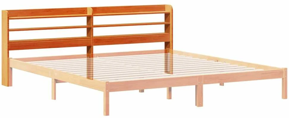 Galvūgalis su lentynomis, rudos, 200cm, pušies medienos masyvas