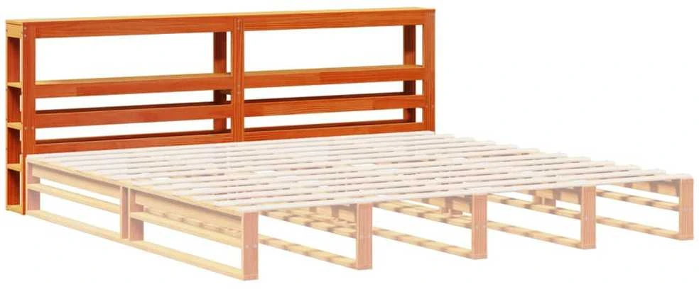 Galvūgalis su lentynomis, rudos, 200cm, pušies medienos masyvas