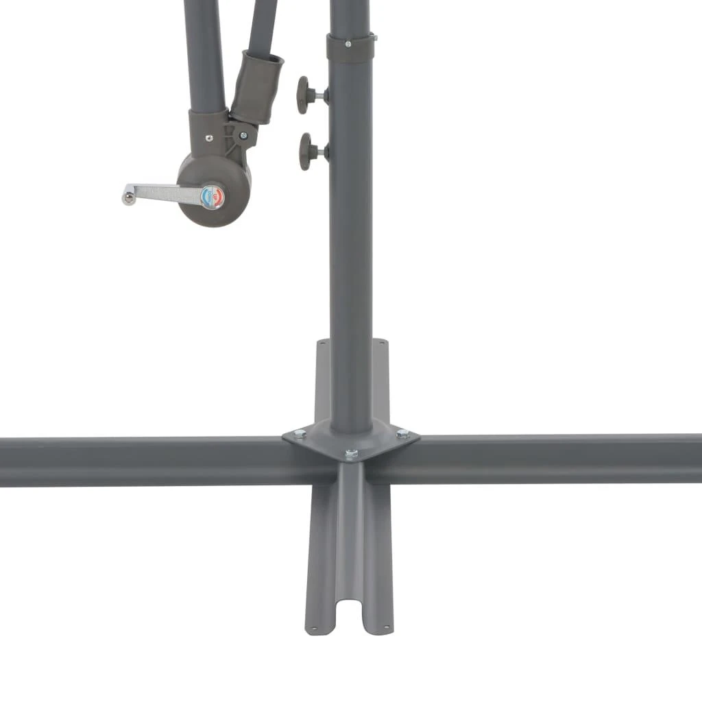 Gembinis skėtis su LED ir plieniniu stulpu, antracito, 300cm