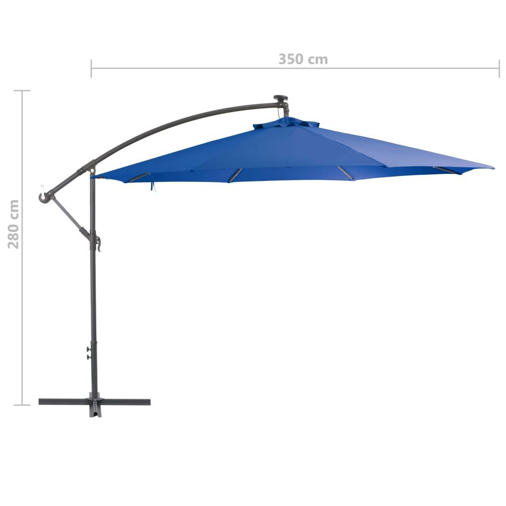 Gembinis sodo skėtis su aliuminiu stulpu, mėlynas, 350cm