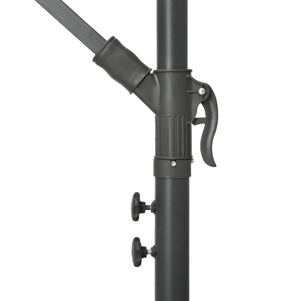 Gembinis skėtis su LED ir plieniniu stulpu, mėlynas, 300cm