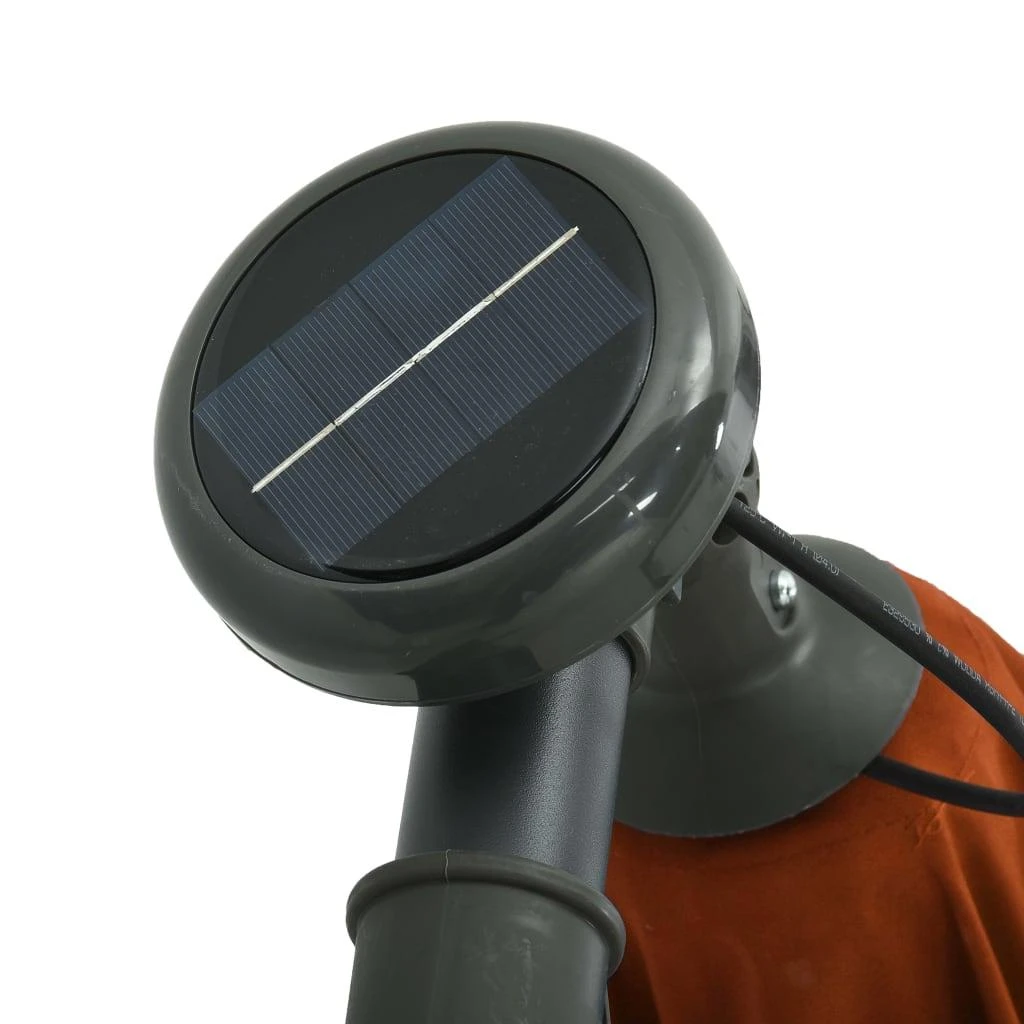 Gembinis sodo skėtis su LED ir plieniniu stulpu, terakota