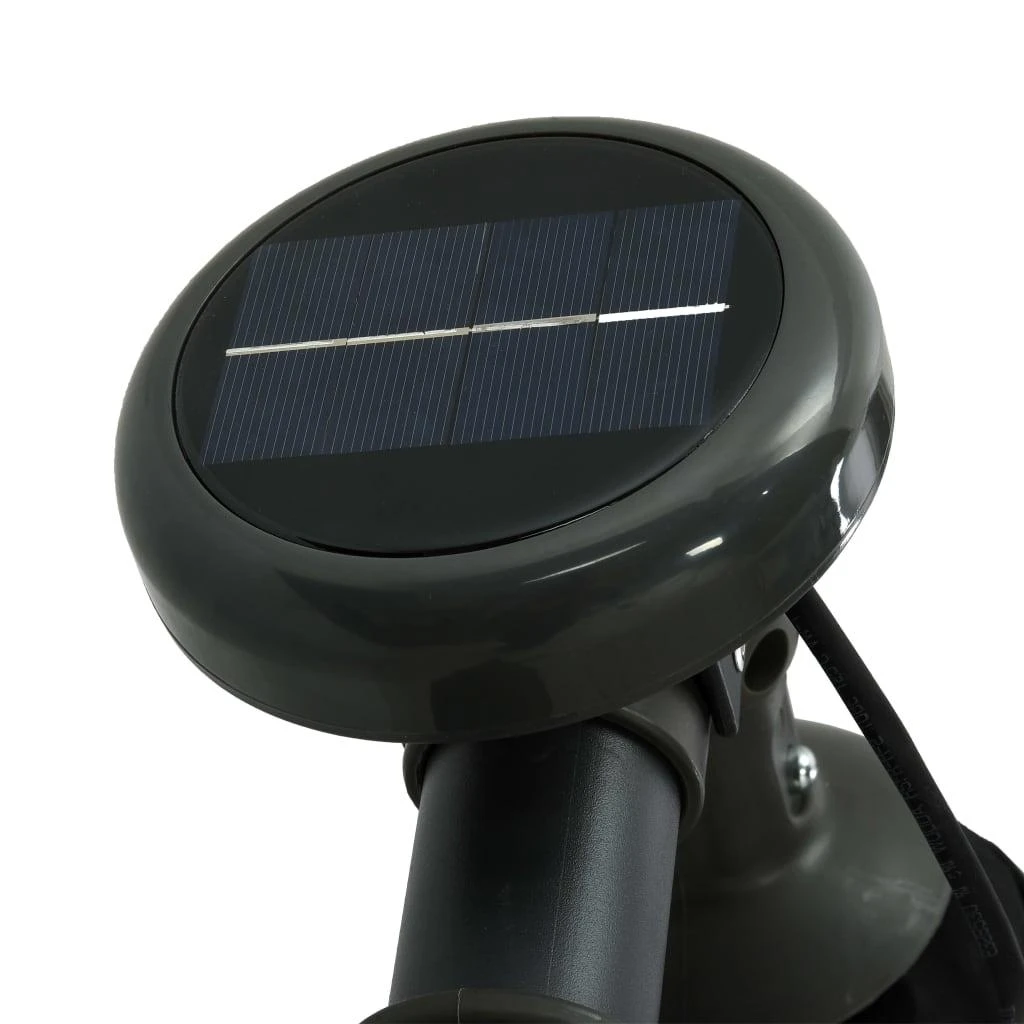 Gembinis skėtis su LED ir plieniniu stulpu, juodas, 300cm