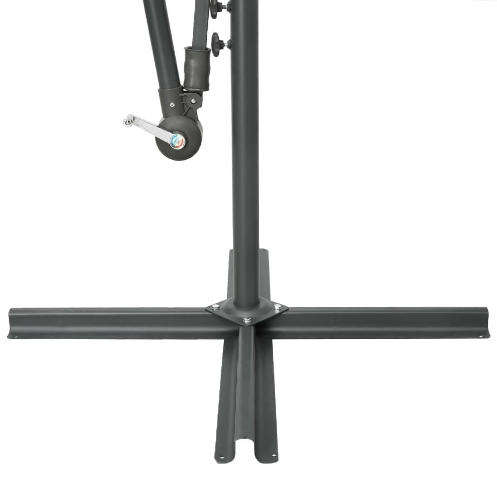 Gembinis skėtis su LED ir plieniniu stulpu, mėlynas, 300cm