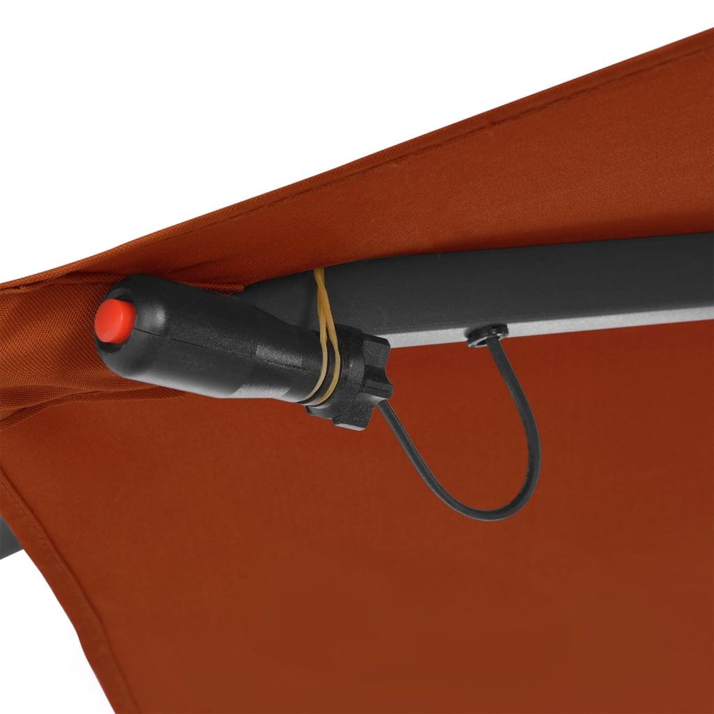 Gembinis sodo skėtis nuo saulės su LED, terakota spalvos, 350cm
