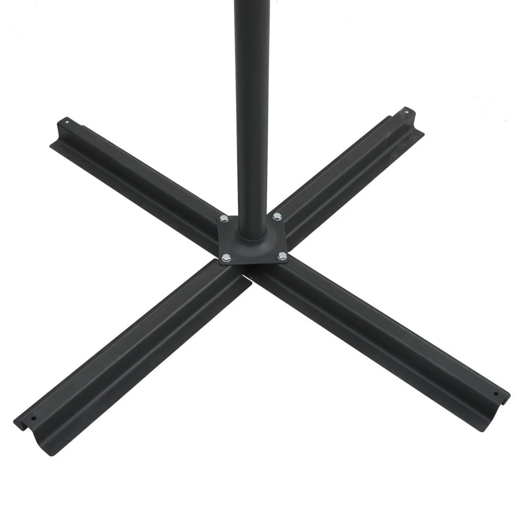 Gembinis skėtis su LED ir plieniniu stulpu, mėlynas, 250x250cm