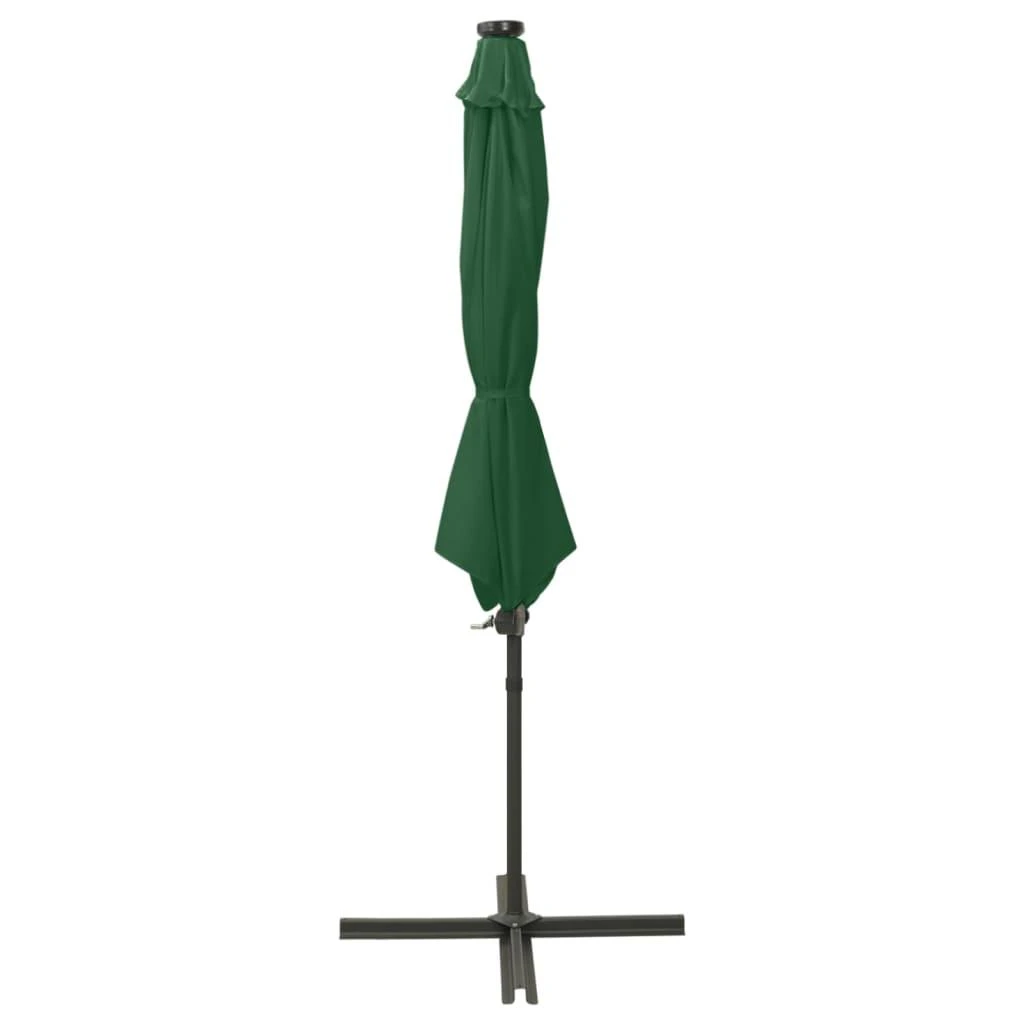 Gembinis skėtis su stulpu ir LED lemputėmis, žalias, 300cm