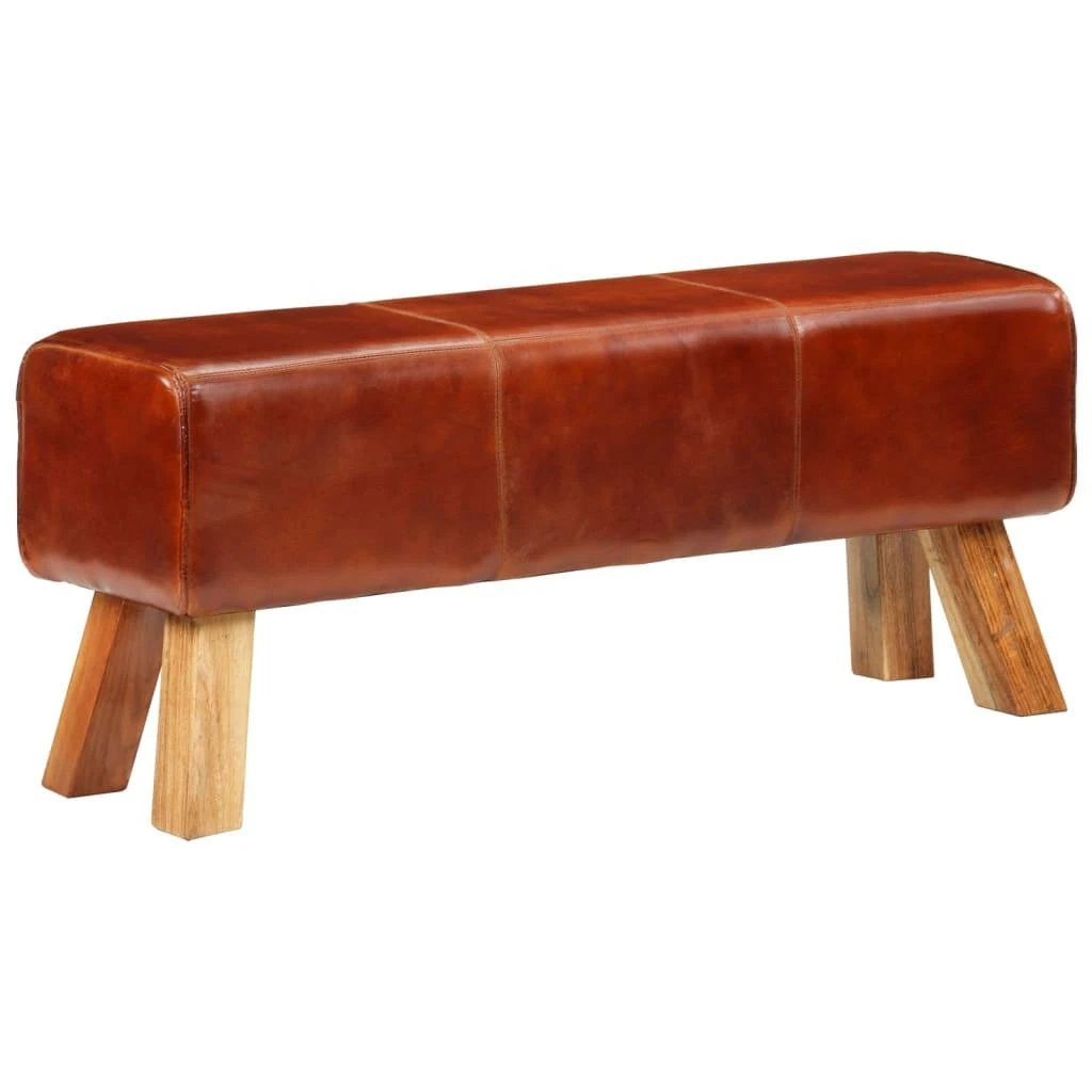 Gimnastikos arklys, rudas, 110cm, tikra oda ir mango masyvas, modelis ...