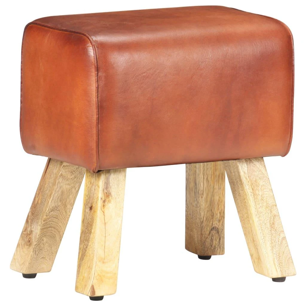 Gimnastikos arklys, rudas, 38cm, tikra oda ir mango masyvas