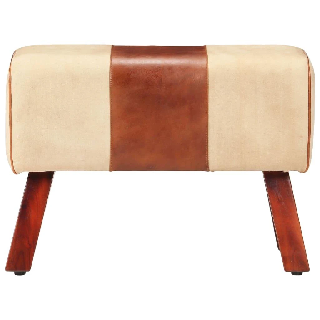 Gimnastikos arklys, rudas, 58cm, tikra oda ir mango masyvas