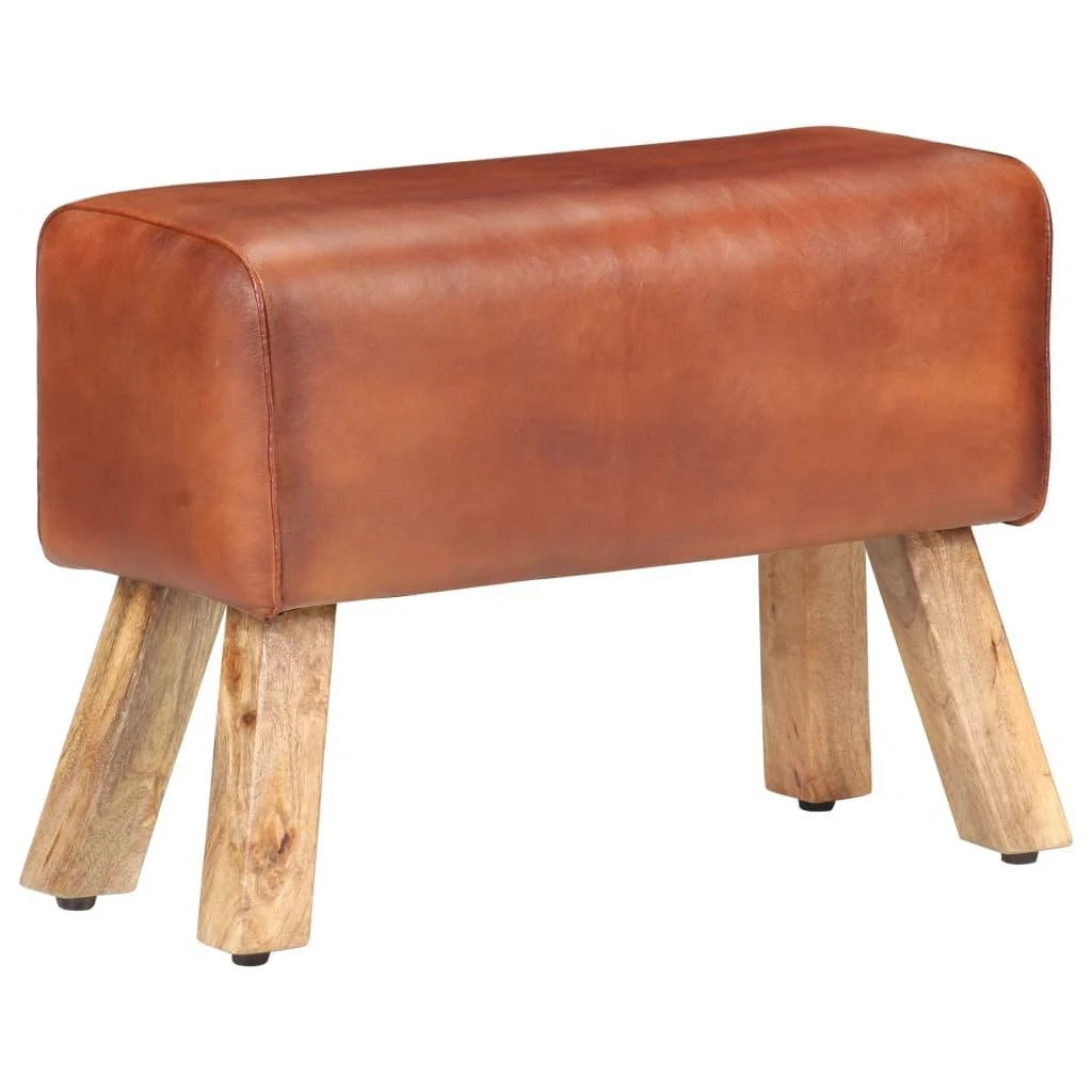 Gimnastikos arklys, rudas, 58cm, tikra oda ir mango masyvas, modelis ...