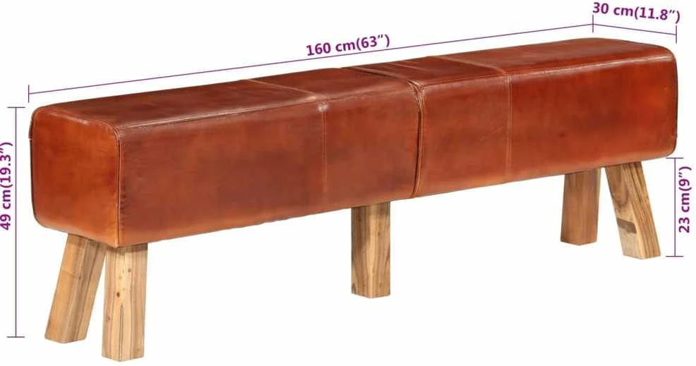 Gimnastikos arklys, rudos spalvos, 160cm, tikra oda