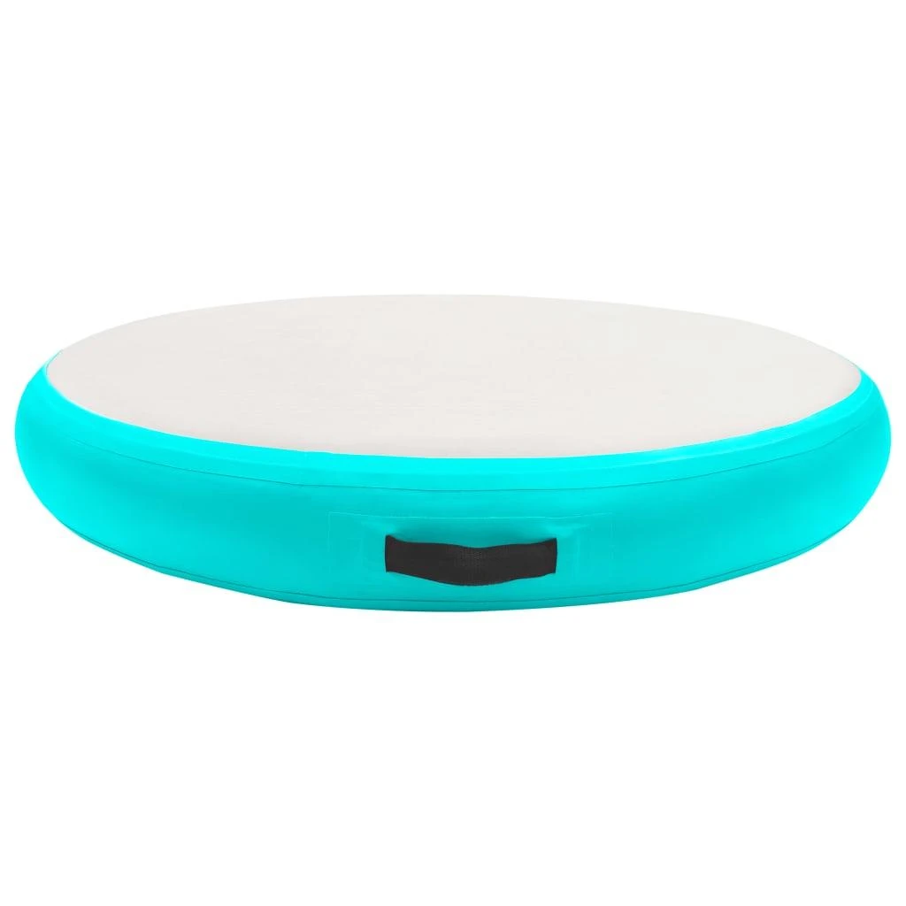 Gimnastikos kilimėlis su pompa, žalias, 100x100x20cm, PVC