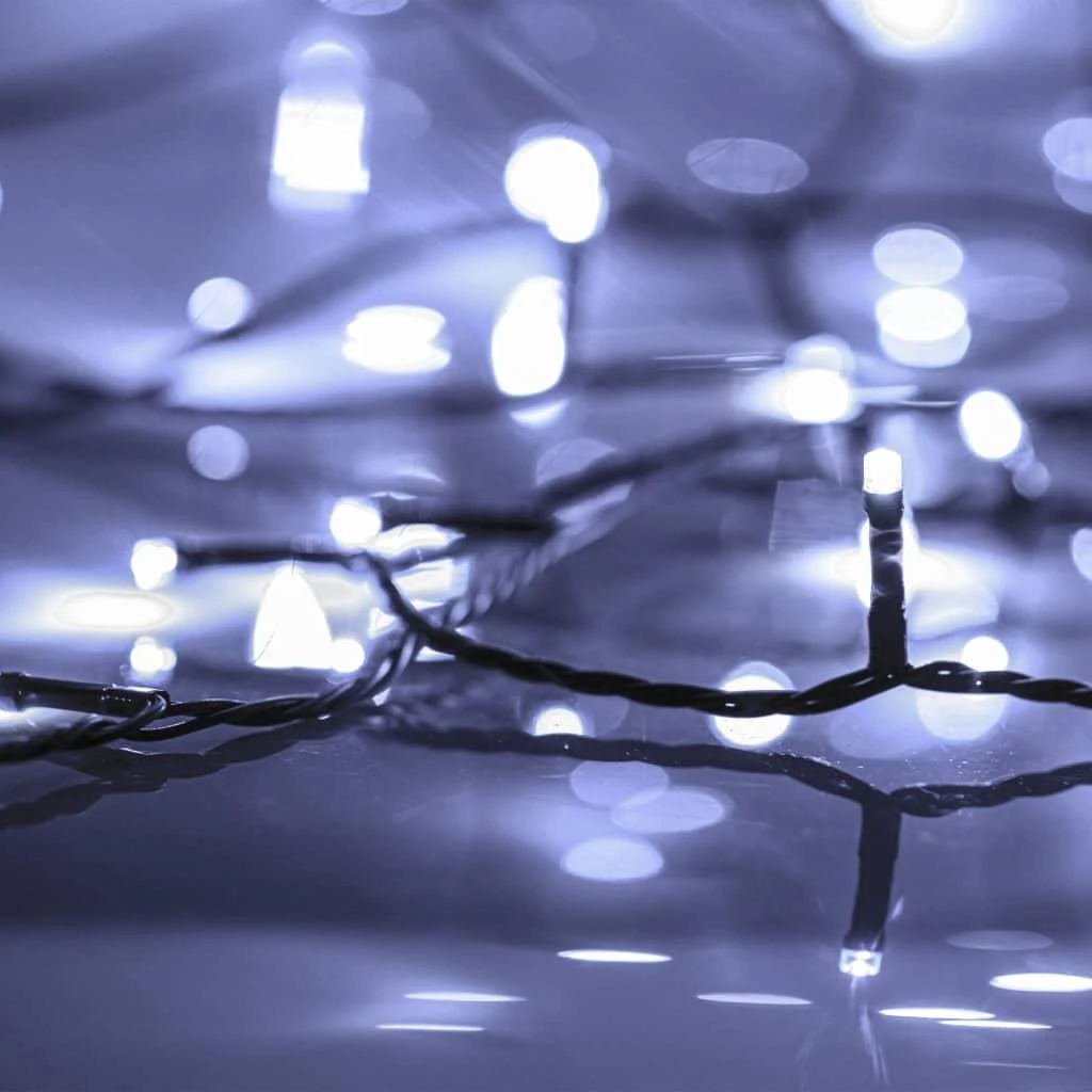 Girlianda, 1000 LED, vid./lauk., IP44, 100m, šalt. baltos sp.