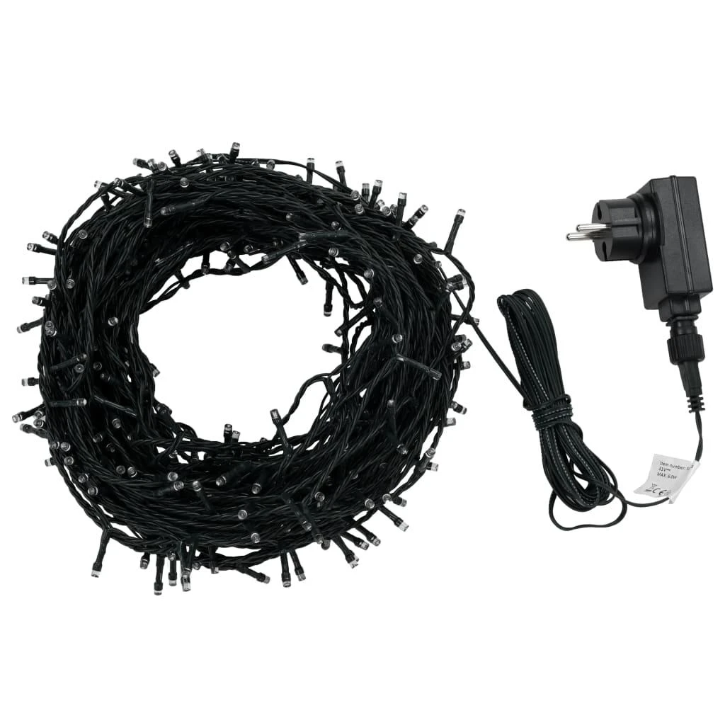 Girlianda, 600 LED, vid./lauk., IP44, 60m, šalta balta sp.