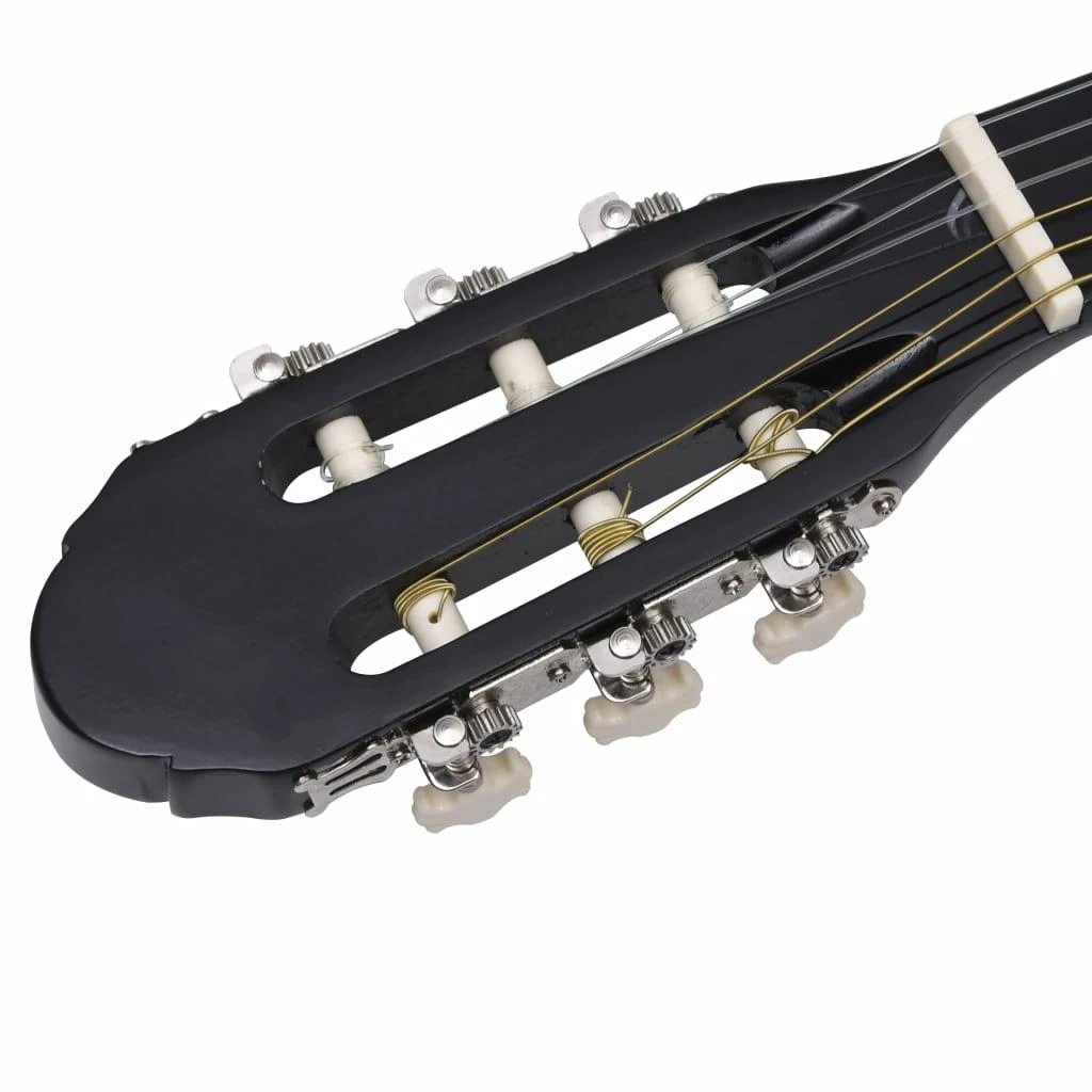 Gitaros rinkinys su ekvalaizeriu, 12 dalių, juodas, 6 stygos