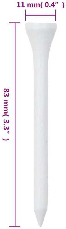 Golfo kamuoliukų laikikliai, 1000vnt., baltas, 83mm, bambukas