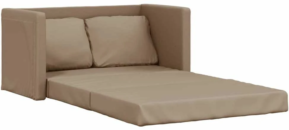 Grindų sofa-lova, 2-1, kapučino, 112x174x55cm, dirbtinė oda