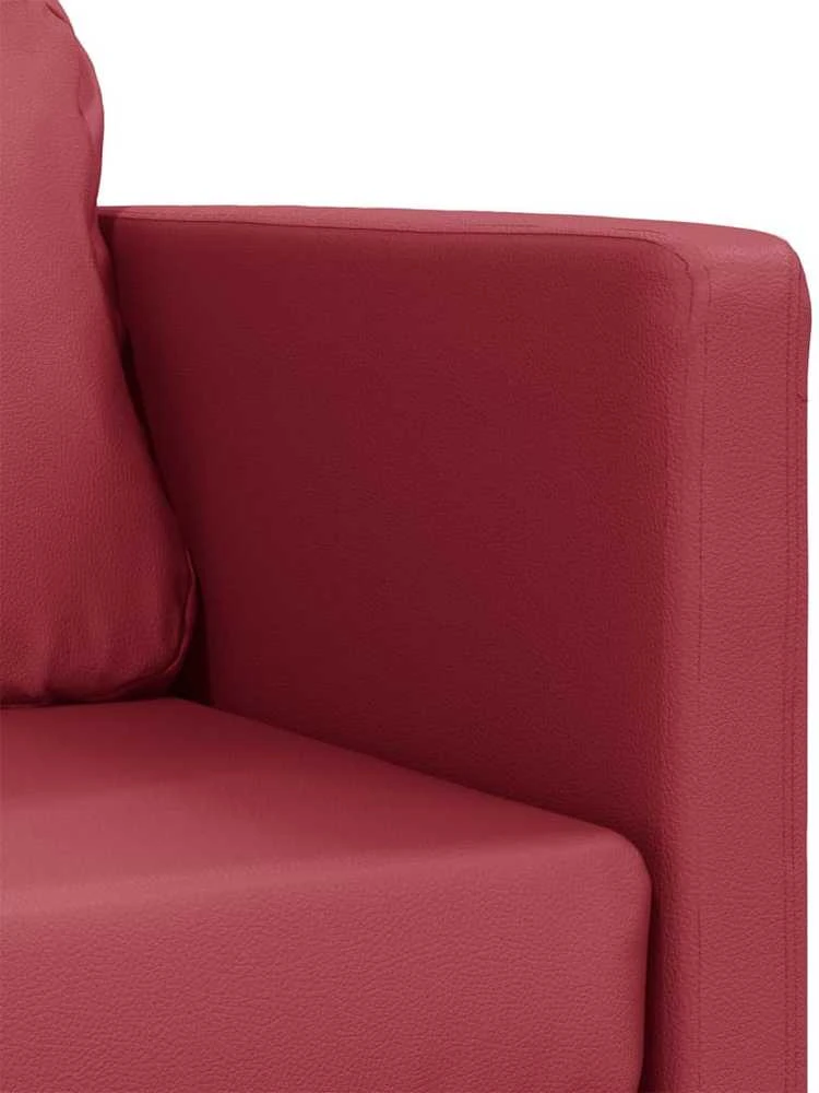 Grindų sofa-lova, 2-1, vyno, 112x174x55cm, dirbtinė oda