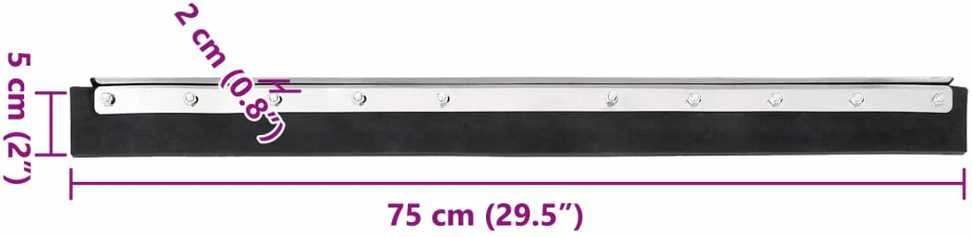 Grindų valytuvo galvutės, 5vnt., 75x2x5cm plienas ir guma