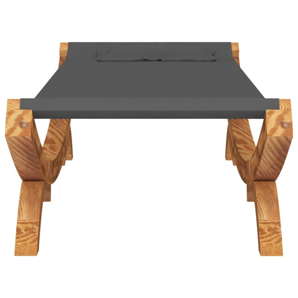 Lauko poilsio gultas, antracito, 100x188,5x44cm, mediena