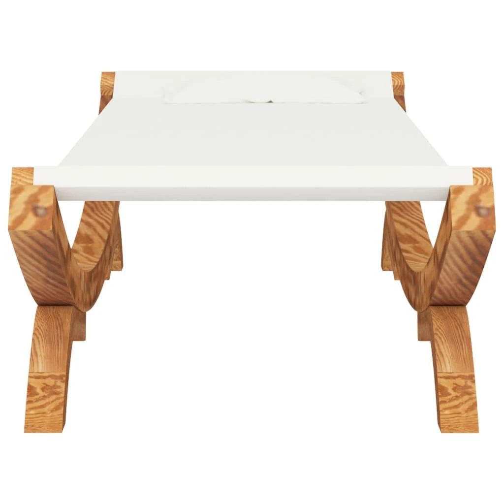 Lauko poilsio gultas, kreminis, 100x188,5x44cm, mediena