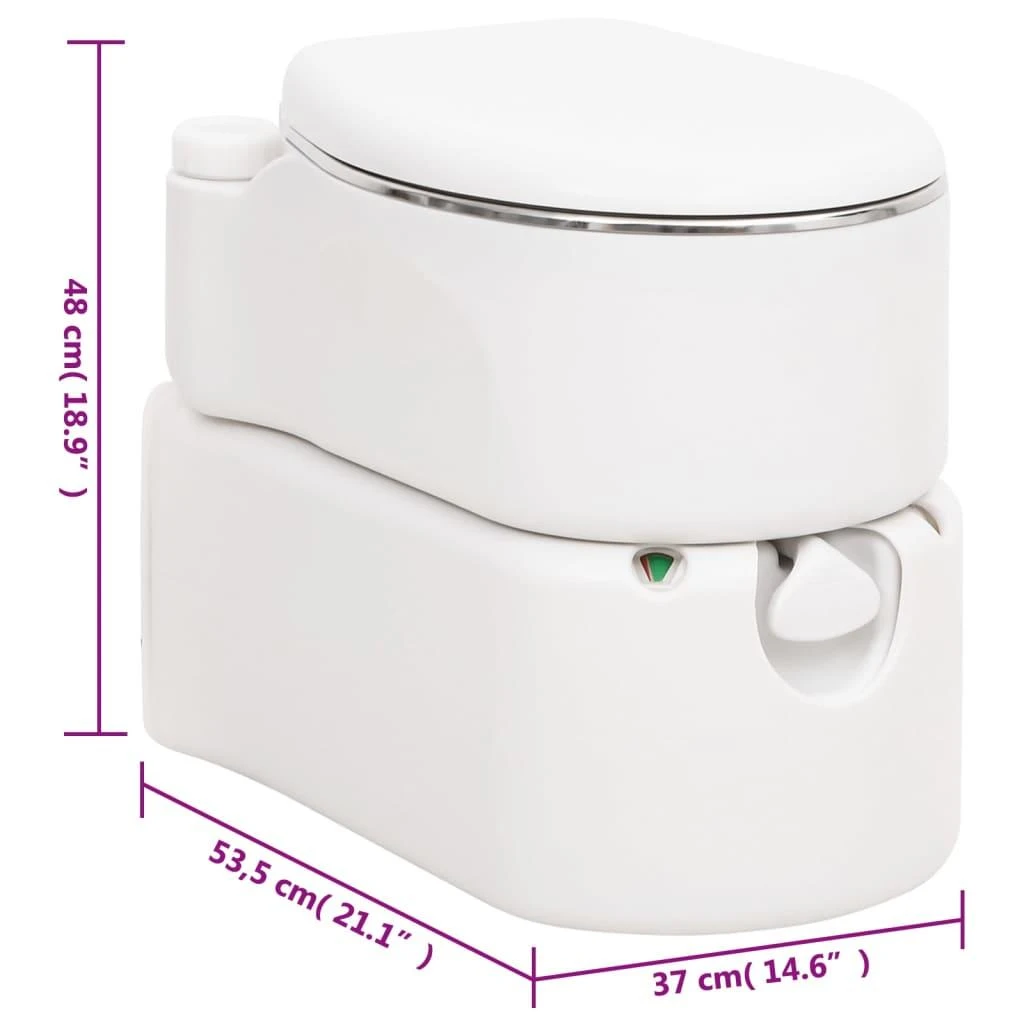 Integruotas stovyklavimo tualetas, baltas, 24+17l, HDPE/plienas