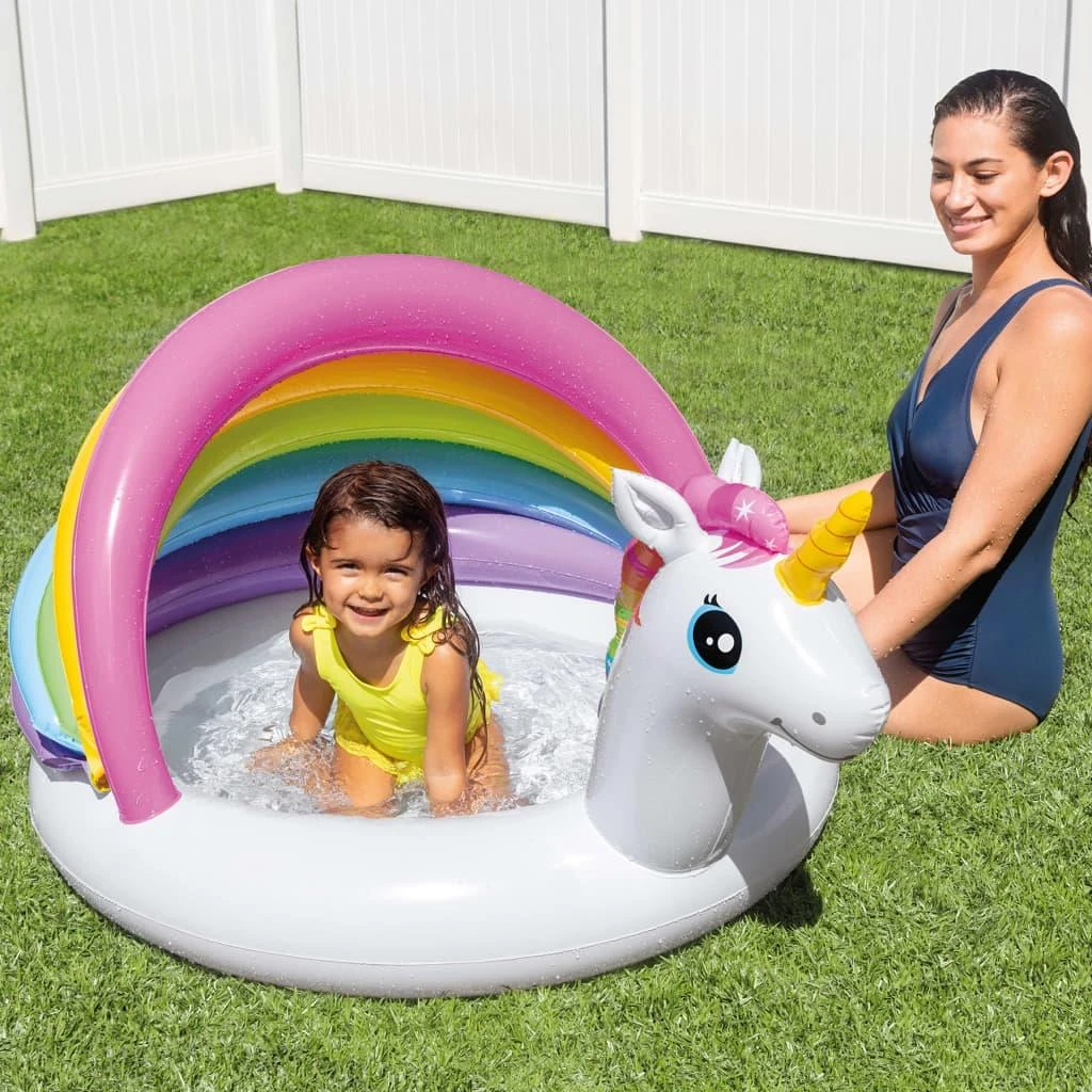 Intex Baby Pool Unicorn Baltas / Spalvotas, Amžius 1-3, 127 x 102 x 69 cm
