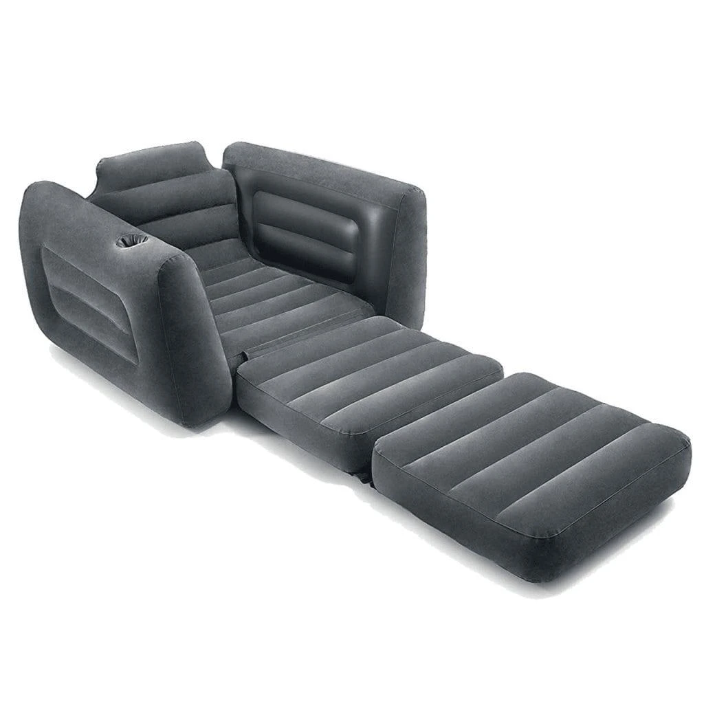Intex Išskleidžiama sofa, tamsiai pilkos spalvos, 117x224x66cm