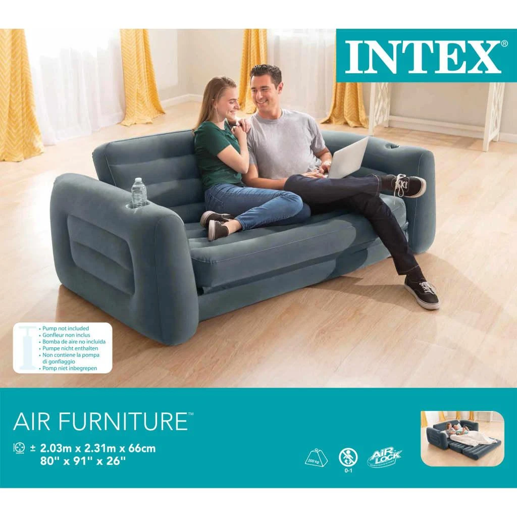 2-in-1 INTEX 66552 pripučiamas sofos-lovos ištiesiamas čiužinys