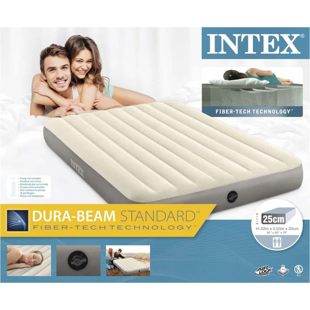 Pripučiamas čiužinys INTEX Deluxe DURA-BEAM Queen 152x203x25 cm