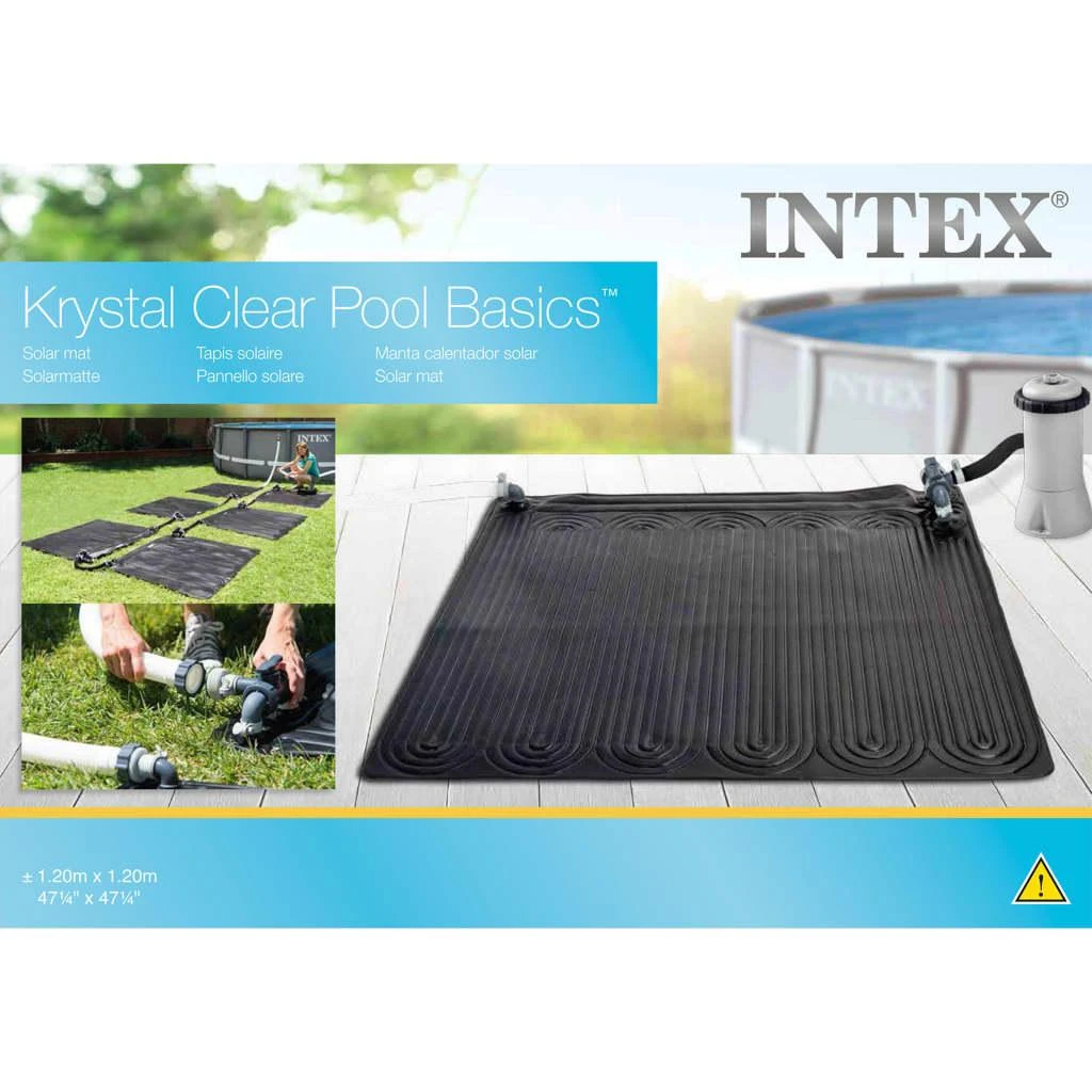 Intex Saulės energija šildomas kilimėlis, juodos sp., 1,2x1,2 m, PVC