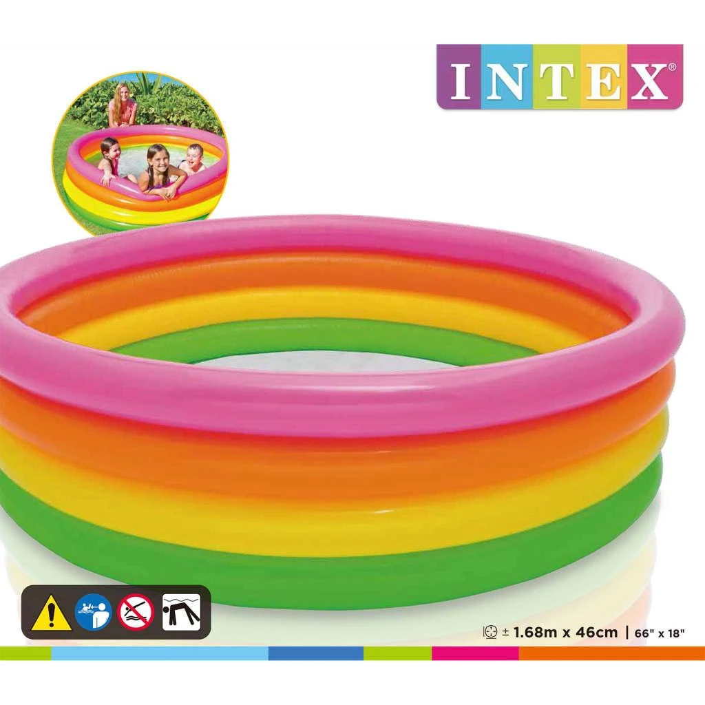 Intex Sunset Pripučiamas baseinas, 168x46cm, 4 žiedai