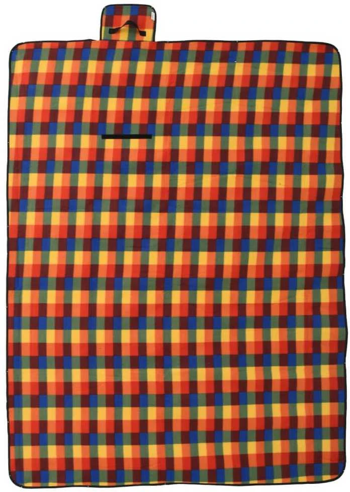 Iškylos paklotas, įvairiaspalvis, 200x150cm, aksomas