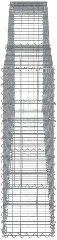 Išlenktas gabiono krepšys, 400x30x100/120 cm, geležis