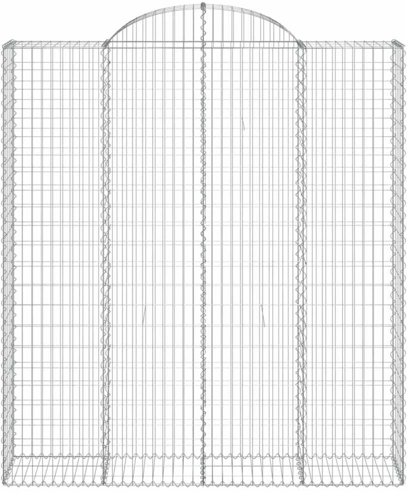 Išlenkti gabiono krepšiai, 10vnt., 200x50x220/240cm, geležis
