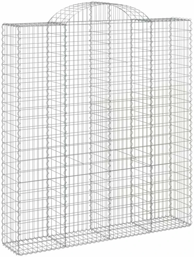 Išlenkti gabiono krepšiai, 10vnt., 200x50x220/240cm, geležis