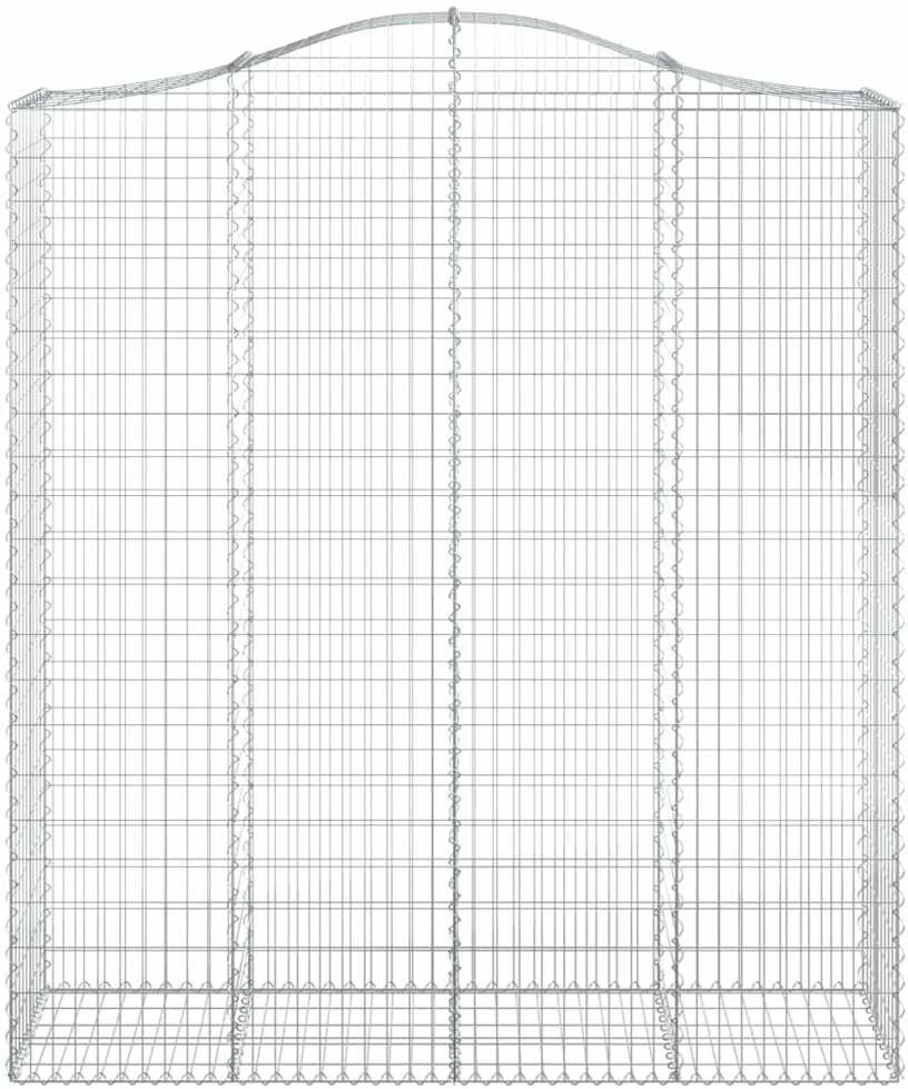 Išlenkti gabiono krepšiai, 10vnt., 200x50x220/240cm, geležis