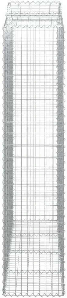 Išlenkti gabiono krepšiai, 10vnt., 200x50x220/240cm, geležis