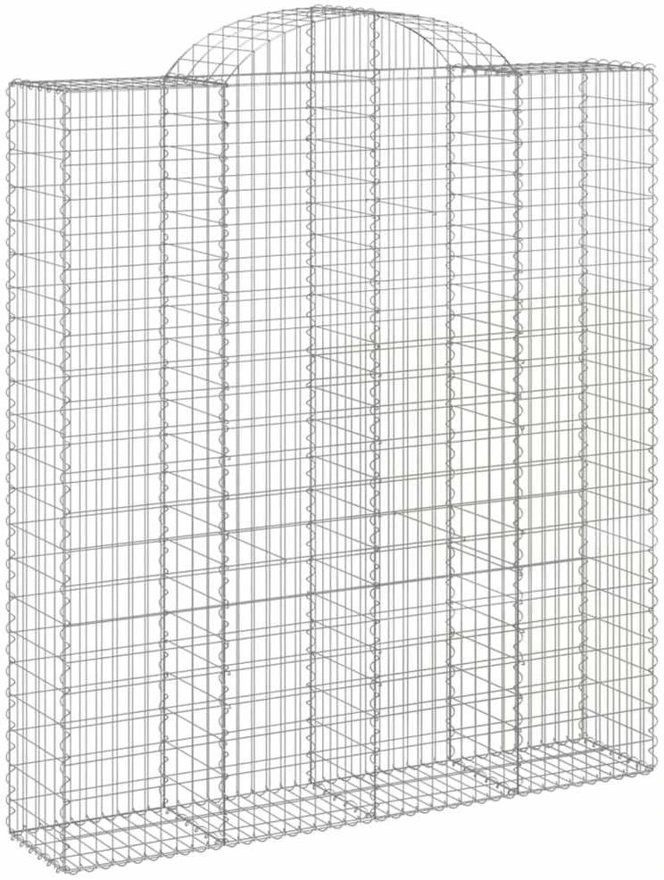 Išlenkti gabiono krepšiai, 14vnt., 200x50x220/240cm, geležis