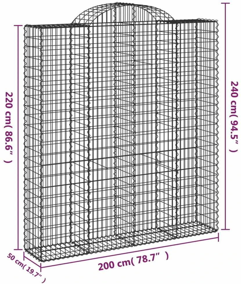 Išlenkti gabiono krepšiai, 14vnt., 200x50x220/240cm, geležis