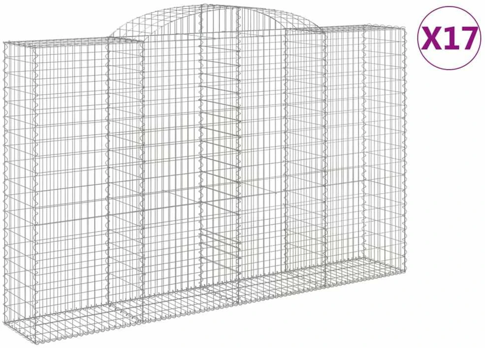Išlenkti gabiono krepšiai, 17vnt., 300x50x180/200cm, geležis