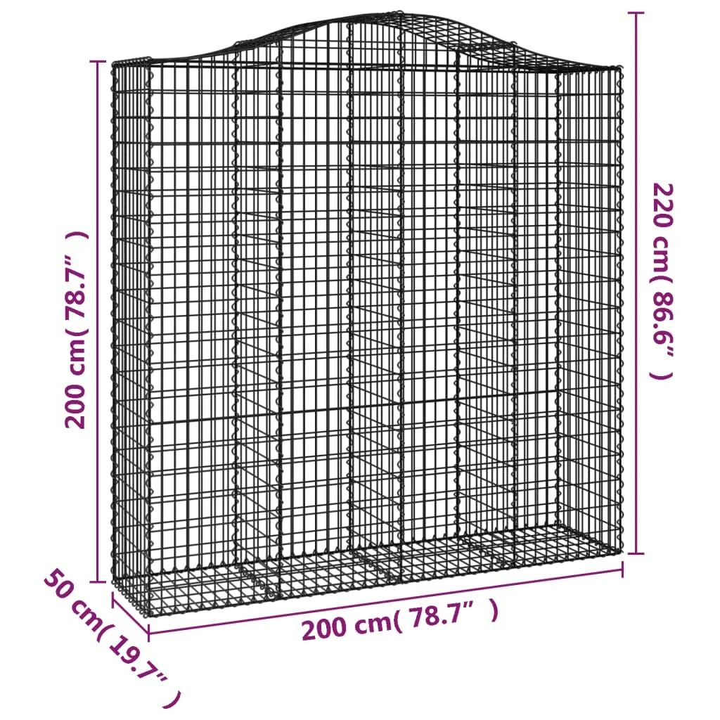 Išlenkti gabiono krepšiai, 2vnt., 200x50x200/220cm, geležis