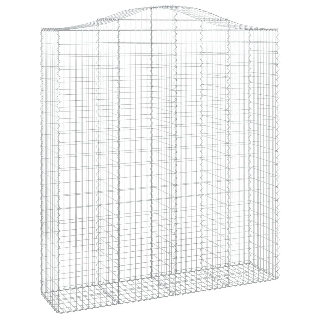 Išlenkti gabiono krepšiai, 2vnt., 200x50x220/240cm, geležis