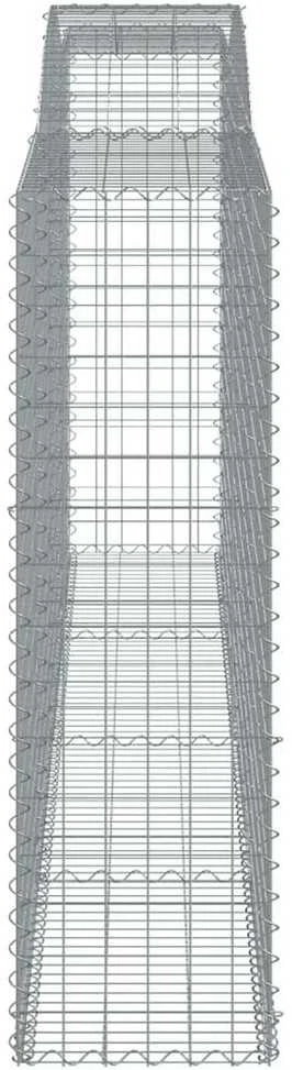 Išlenkti gabiono krepšiai, 3vnt., 400x50x160/180cm, geležis