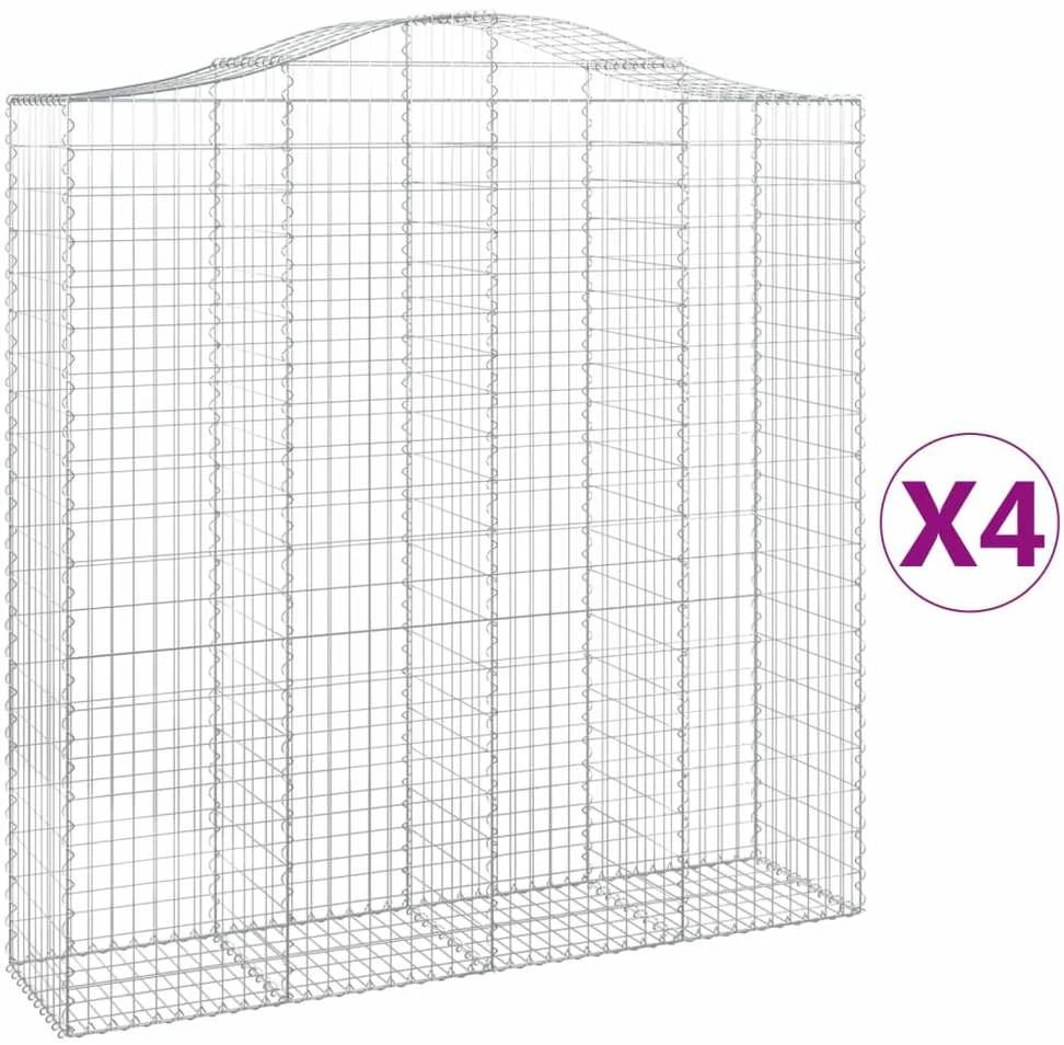 Išlenkti gabiono krepšiai, 4vnt., 200x50x200/220cm, geležis