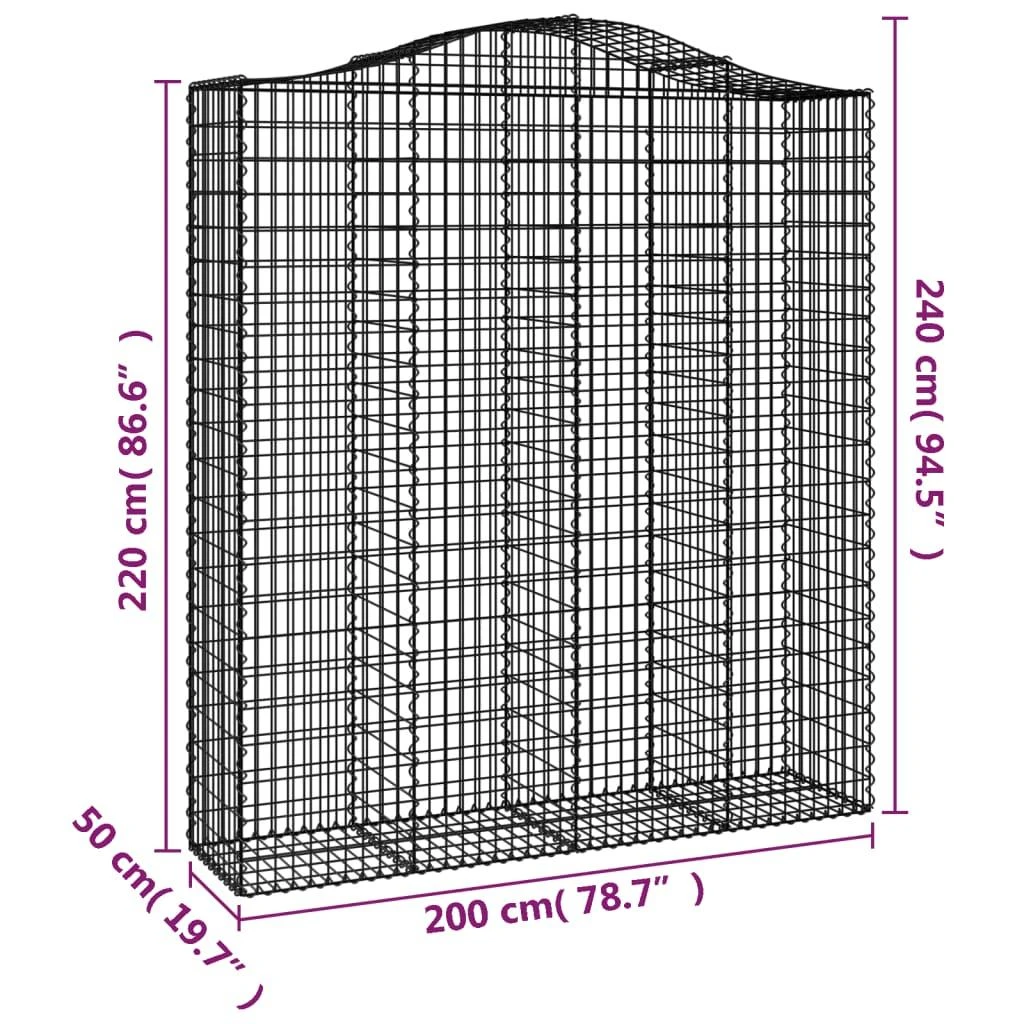 Išlenkti gabiono krepšiai, 6vnt., 200x50x220/240cm, geležis