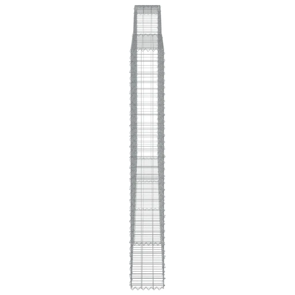 Išlenkti gabiono krepšiai, 7vnt., 400x30x220/240cm, geležis