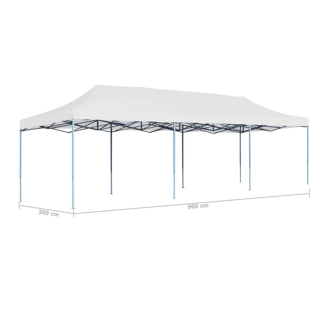 Išskleidžiama proginė palapinė, baltos spalvos, 3x9 m
